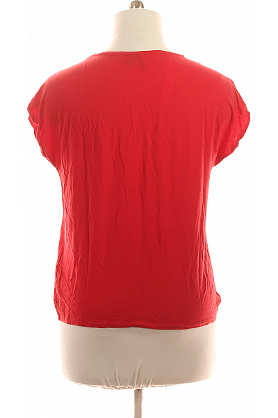 VERO MODA Dámské tričko s krátkým rukávem červené jednobarevné basic Velikost l | VERO MODA | obrázek 3