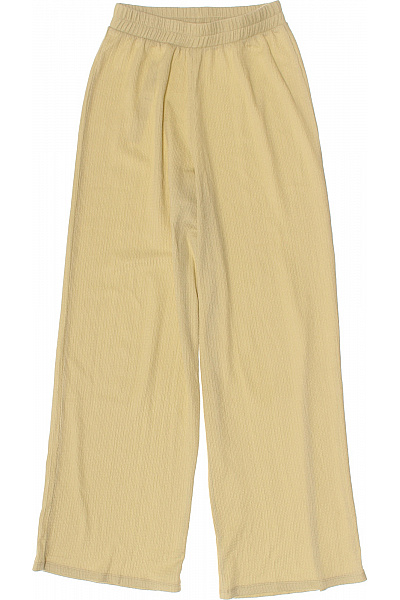 Dámské žluté volnočasové kalhoty široké žebrované Vel. 36 | Unimoda | obrázek 2