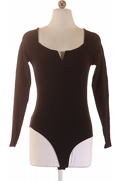 Dámské tričko s dlouhým rukávem černé bavlněné jednobarevné basic Velikost 36 | Unimoda | obrázek 2