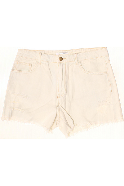 Dámské Béžové Džínové Kraťasy S Vysokým Pasem Ležérní Vel. 42