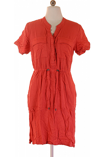 Ragwear Dámské šaty Krátký Rukáv Oranžové Volnočasové S Páskem Košilové Safari Velikost S
