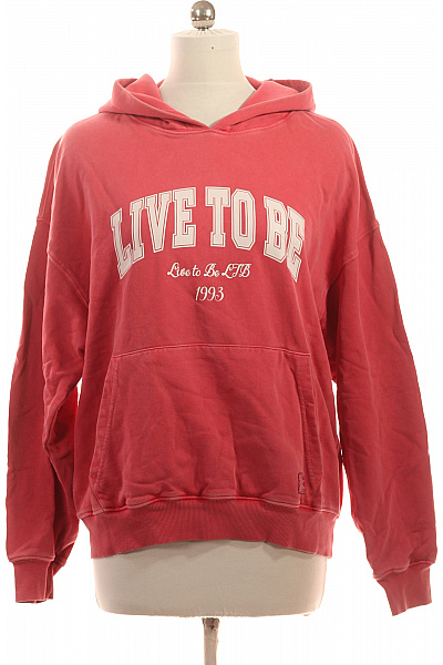 LTB Růžová mikina s kapucí a potiskem přes hlavu Velikost M | LTB | obrázek 2