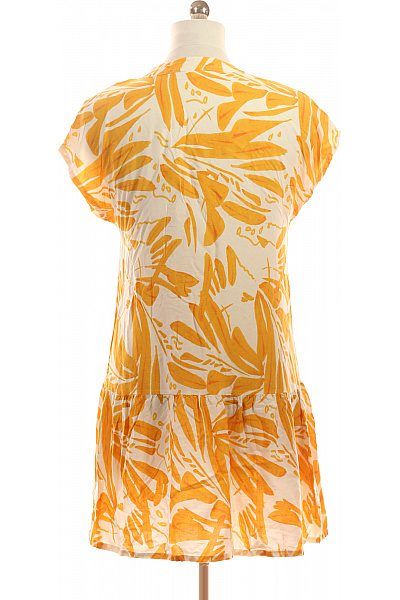 s.OLIVER dámské šaty s krátkým rukávem oranžové květované volnočasové Vel. 38 | s.OLIVER | obrázek 3