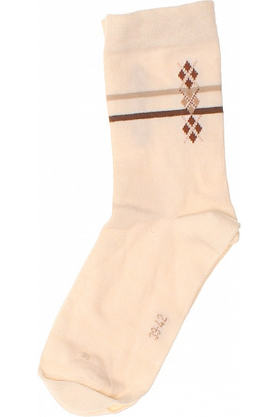 Dámské Ponožky Béžové S Károvaným Vzorem Velikost EU 33-42