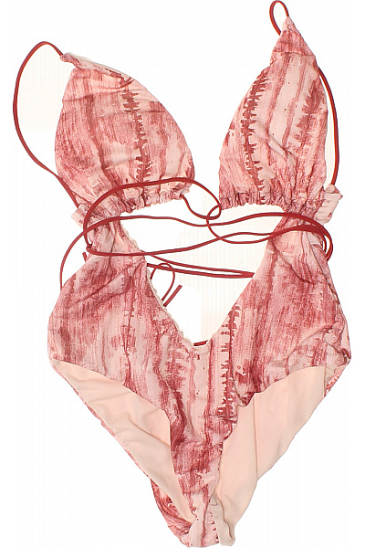 jednodílné plavky na zavazování s průstřihy batikované růžové | Unimoda | obrázek 2