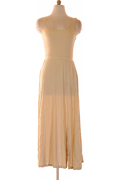 WE  Dámské Dlouhé šaty Na Ramínka Béžové Modalové Vel. XS