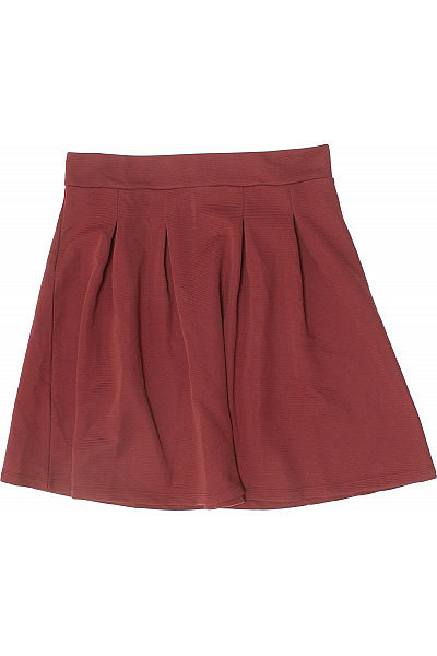 Dámská červená Plisovaná Mini Sukně S Gumou V Pase Velikost 38