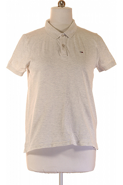 TOMMY HILFIGER Pánské Bavlněné Tričko S Límečkem A Krátkým Rukávem Basic šedé Vel. Xl