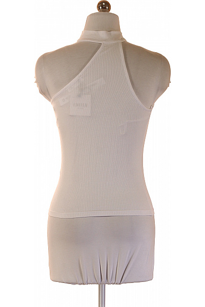 Dámské tričko bez rukávů bílé asymetrické s průstřihy Velikost 36 | Unimoda | obrázek 2