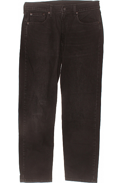 LEVIS Pánské Džíny Rovné černé Bavlněné Seprané Vel. 32/32