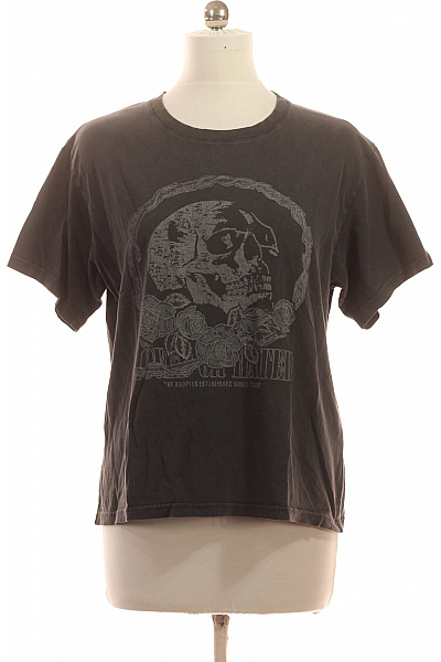 The Kooples Dámské Tričko S Krátkým Rukávem A Potiskem Lebek Vel. 3