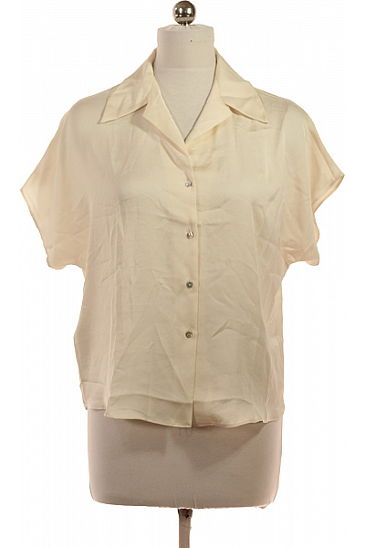 MANGO Dámská Béžová Košile S Krátkým Rukávem Volná Elegantní Velikost M