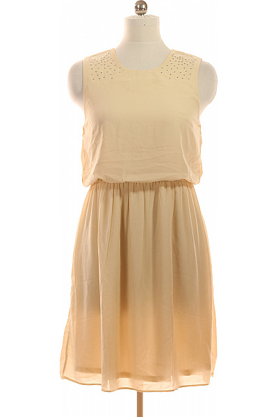 ONLY Béžové šaty Bez Rukávů S Kamínky Letní Volnočasové Vel. M