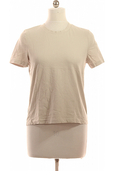 MANGO Dámské tričko s krátkým rukávem béžové bavlněné basic jednobarevné Velikost M | MANGO | obrázek 2