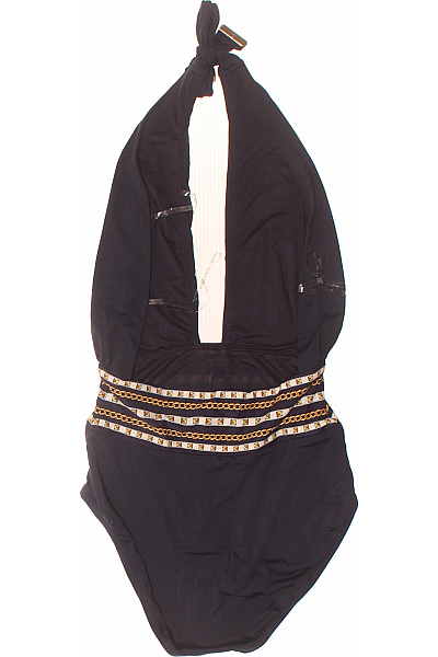 MICHAEL KORS jednodílné plavky za krk zlaté řetízky černé Velikost 10 | MICHAEL KORS | obrázek 3