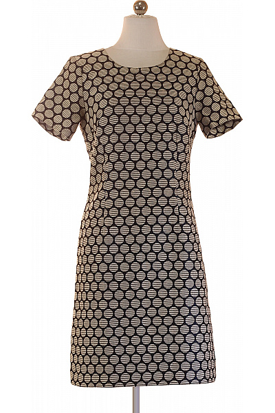 MORE & MORE Dámské šaty Krátký Rukáv Puntíkované černé Elegantní Retro Vel. 36