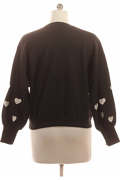 ONLY Dámská černá mikina s dlouhým rukávem a potiskem srdíček Velikost M | ONLY | obrázek 3