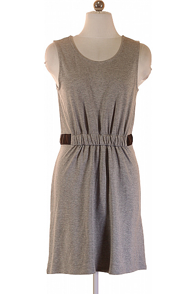 Reserved Šaty Bez Rukávů šedé Volnočasové S Páskem Letní Velikost S