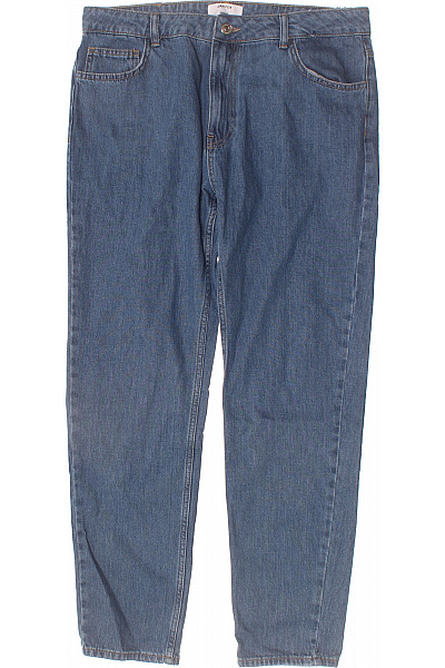 Džíny Modré Volné Rovné S Kapsami Vel. 33