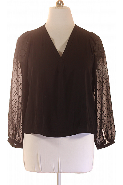 ONLY Dámská Halenka S Dlouhým Rukávem Puntíkovaná Průsvitná černá Velikost XL