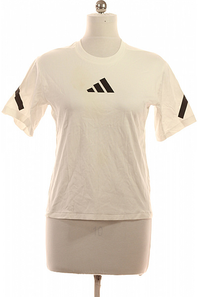 ADIDAS Dámské Tričko S Krátkým Rukávem A Potiskem Bílé Bavlněné Sportovní Vel. S