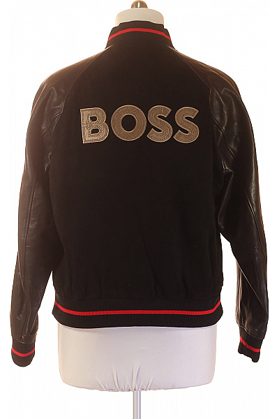 Hugo Boss Pánská bomber bunda černá koženková se zipem moderní Vel. EU 50 | Hugo Boss | obrázek 2