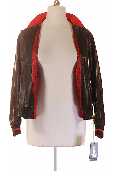 Hugo Boss Pánská bomber bunda černá koženková se zipem moderní Vel. EU 50 | Hugo Boss | obrázek 3