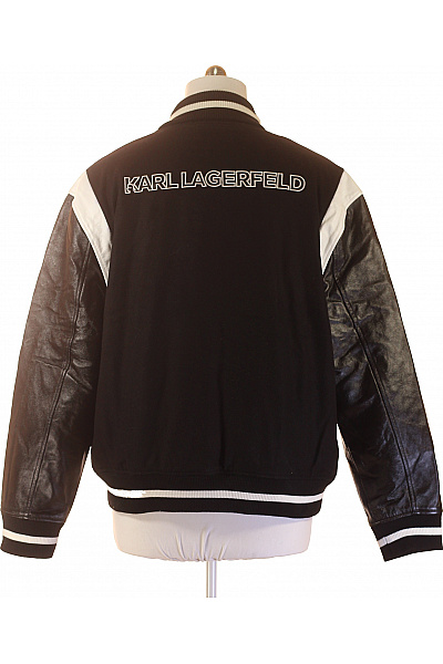 Karl Lagerfeld Pánská baseballová bunda vlněná černobílá bomber Velikost EU XL | Karl Lagerfeld | obrázek 3
