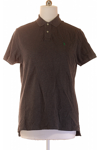 Ralph Lauren Pánské bavlněné tričko s krátkým rukávem a límečkem šedé Vel. XL | Ralph Lauren | obrázek 2