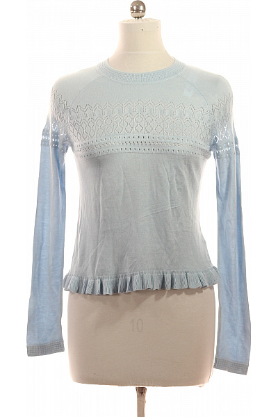 Topshop Dámský pletený ažurový pulovr s volánkem modrý Vel. EU 40 | Topshop | obrázek 2