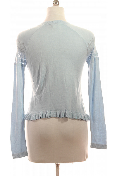 Topshop Dámský pletený ažurový pulovr s volánkem modrý Vel. EU 40 | Topshop | obrázek 3