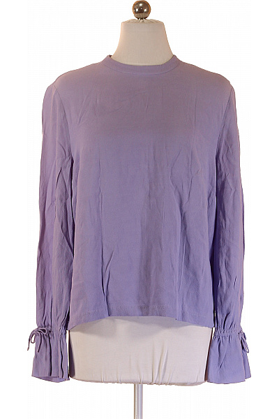 JUST FEMALE Fialová Halenka S Dlouhým Rukávem A Mašlí Velikost XS