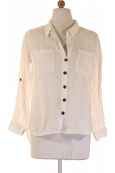 ONLY Dámská bílá košile s dlouhým rukávem ležérní viskózová Velikost XS | ONLY | obrázek 2