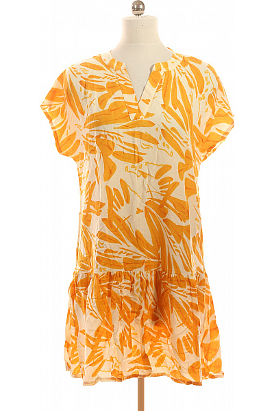 s.OLIVER dámské šaty krátký rukáv volnočasové květované oranžové Velikost EU 42 | s.OLIVER | obrázek 2