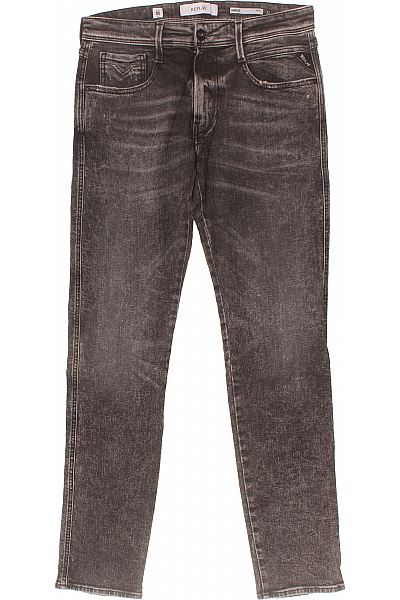 REPLAY Pánské Džíny Strečové úzké Seprané S Kapsami Vel. W32/L34