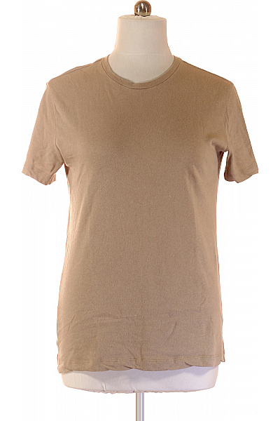 Pánské Tričko S Krátkým Rukávem Basic Jednobarevné Bavlněné Khaki Vel. L