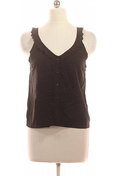 Dámská halenka bez rukávů s volánky a výstřihem do V Velikost 38 | Unimoda | obrázek 2