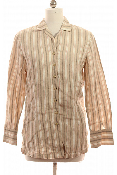 GERRY WEBER Dámská lněná pruhovaná košile s dlouhým rukávem ležérní béžová Velikost EU 40 | GERRY WEBER | obrázek 2