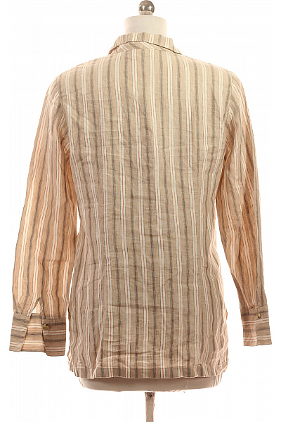 GERRY WEBER Dámská lněná pruhovaná košile s dlouhým rukávem ležérní béžová Velikost EU 40 | GERRY WEBER | obrázek 3