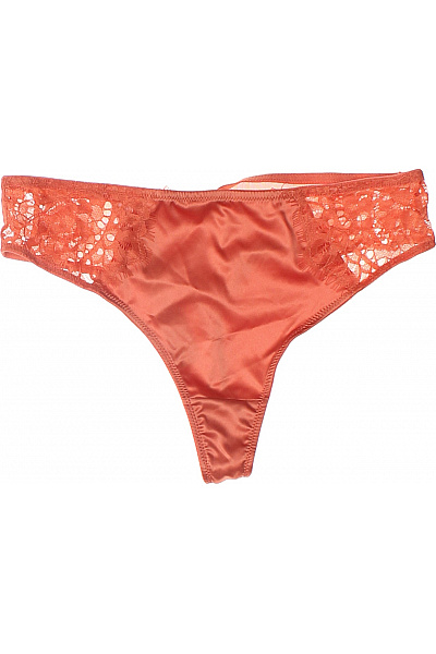 dámské oranžové saténové krajkové kalhotky | Unimoda | obrázek 2