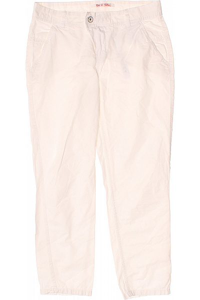 Street One Dámské Bílé Plátěné Volnočasové Kalhoty S Kapsami Vel. 34/26