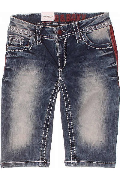 Cipo&Baxx Dámské džínové kraťasy pod kolena pruhované volnočasové Velikost 27 | Cipo&Baxx | obrázek 2