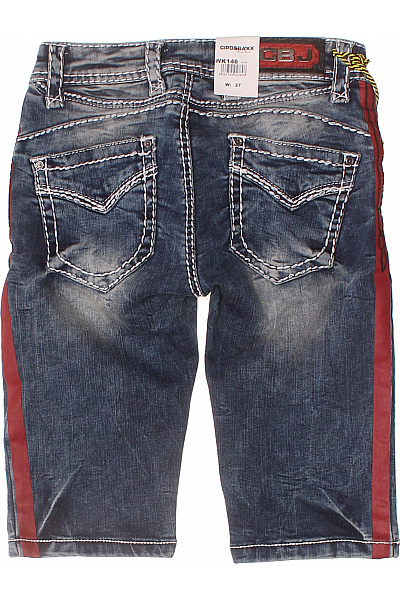 Cipo&Baxx Dámské džínové kraťasy pod kolena pruhované volnočasové Velikost 27 | Cipo&Baxx | obrázek 3