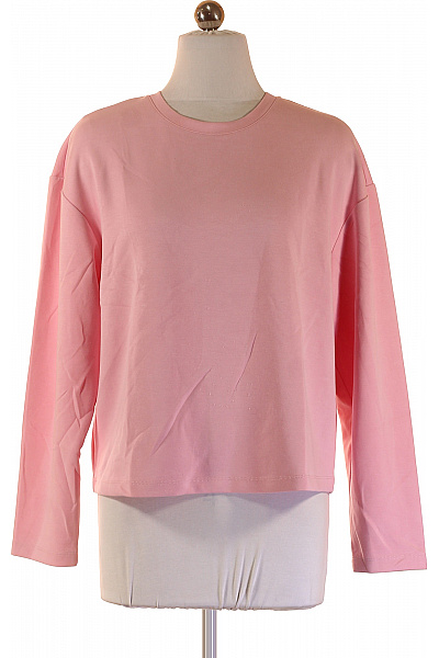 RICH&ROYAL Růžová Mikina S Dlouhým Rukávem Crewneck Zkrácená Jednobarevná Vel. S