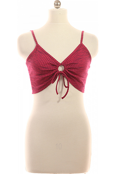 HM  Dámské Růžové Tílko Crop Top S Uzlem Velikost M