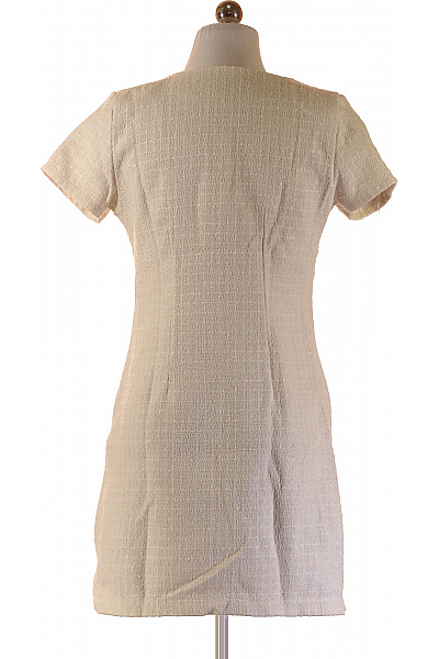 Happiness Dámské šaty krátký rukáv bílé propínací s kapsami vintage Vel. S | Happiness | obrázek 2