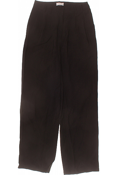 dámské černé široké volnočasové elegantní viskózové kalhoty Vel. 36 | Unimoda | obrázek 2