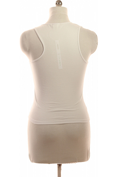 Dámské bílé tričko bez rukávů asymetrické bavlna basic Velikost 38 | Unimoda | obrázek 2