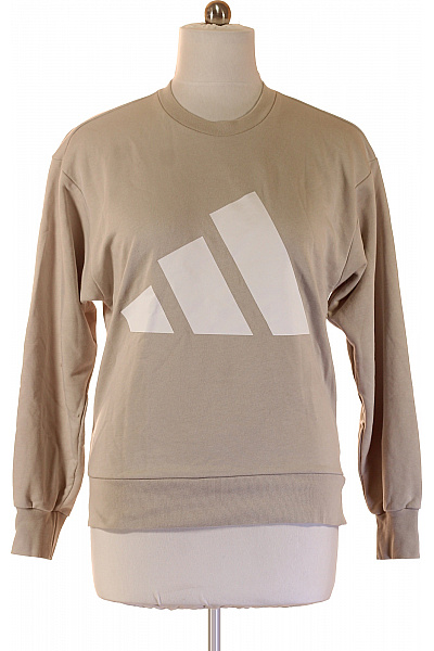 ADIDAS Béžová Mikina S Dlouhým Rukávem A Potiskem Přes Hlavu Vel. M