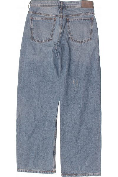 PULL&BEAR Dámské džíny modré volné s rozparkem seprané Vel. 36 | PULL&BEAR | obrázek 2